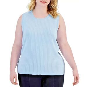CALVIN KLEIN Plus Size Sweater Shell - Baby‎ Blue/Size 1X